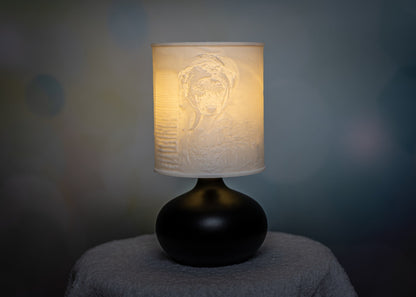 Personalisierte 3D-Relief Tischlampe - Keramikfuß